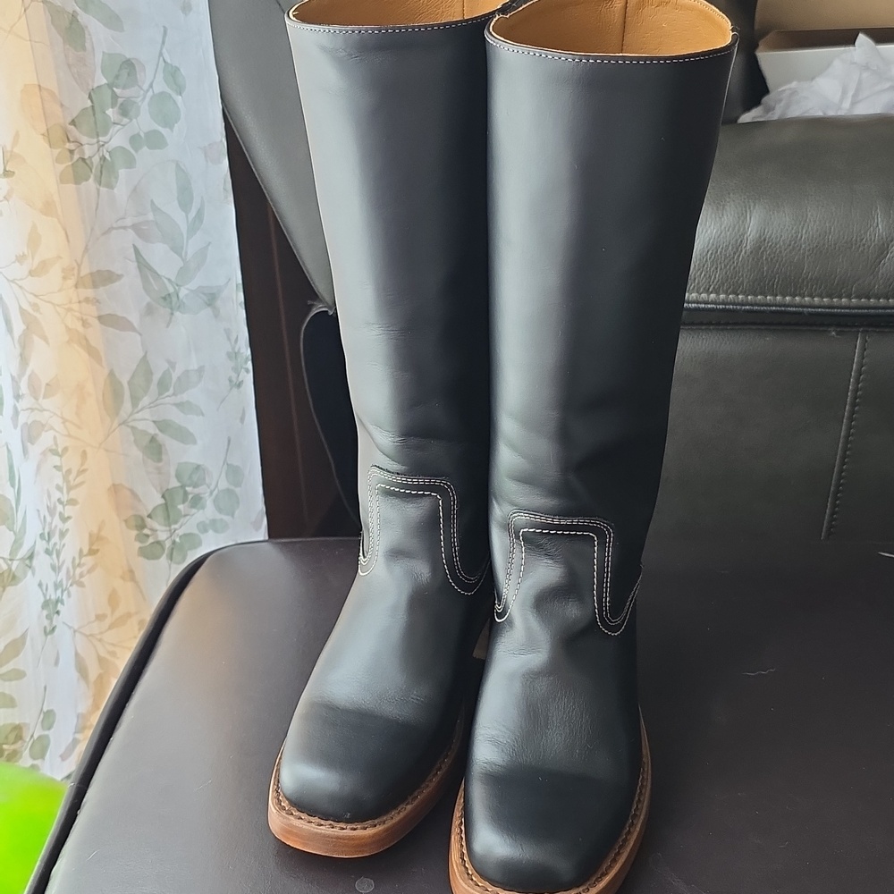 Frye Black Leather Heeled Boots - Picture 8 of 15